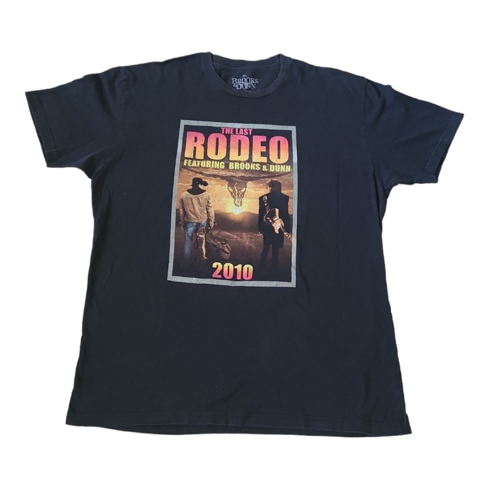 Brooks & Dunn XL Concert T Shirt 2010 The Last Rodeo Tour Dates On Back